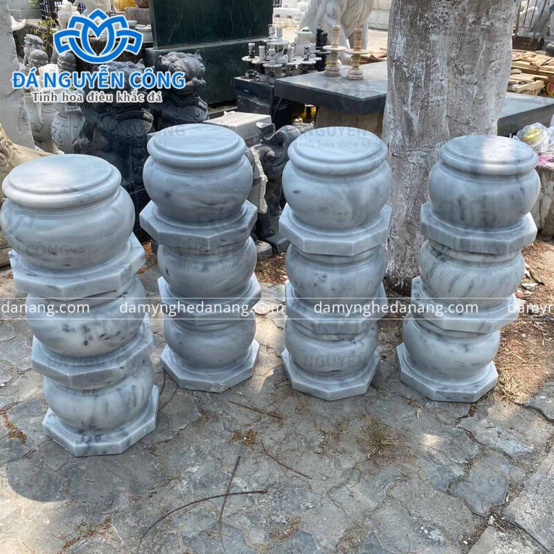 chân tảng đá nhà gỗ cẩm thạch xám cao 25