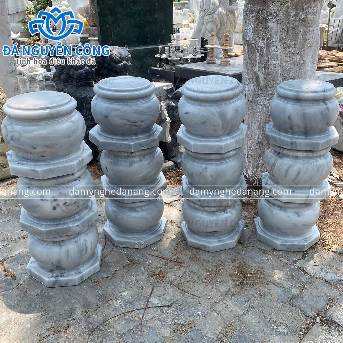 Đá kê cột nhà gỗ cẩm thạch xám cao 25 đá kê cột nhà gỗ cẩm thạch xám cao 25