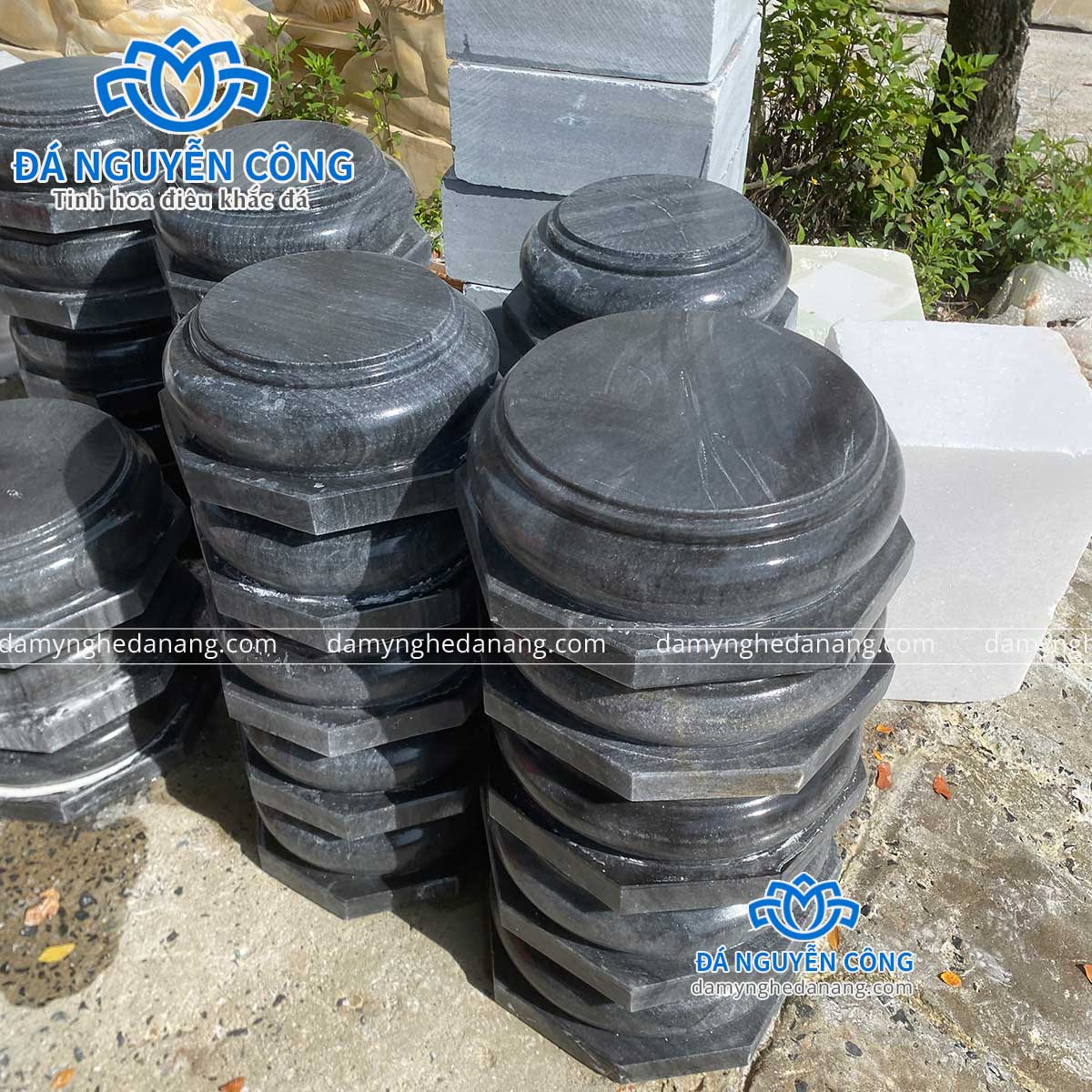 Chân tảng đá kê cột nhà gỗ xanh đen cao 15 chân tảng đá kê cột nhà gỗ xanh đen cao 15
