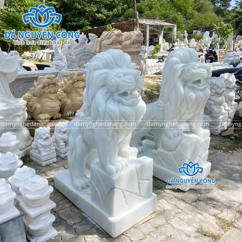 tượng sư tử đá non nước phong thủy cao 1m3
