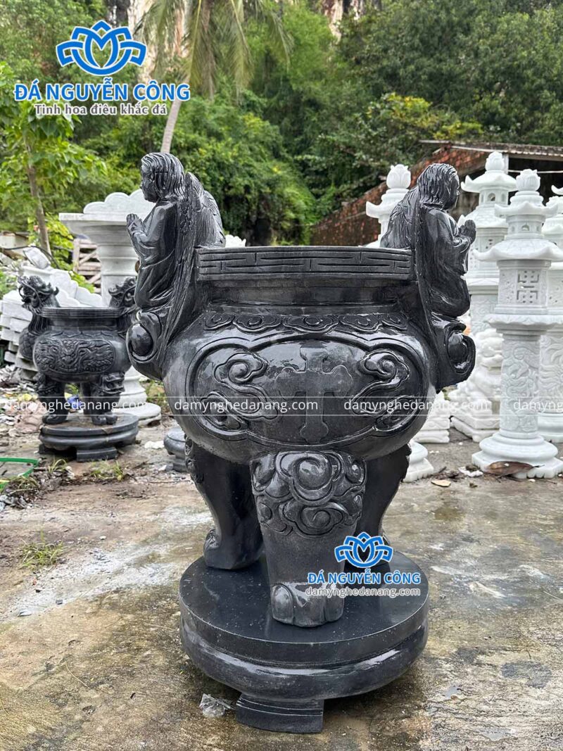 lư hương công giáo đá xanh đen cao 1m